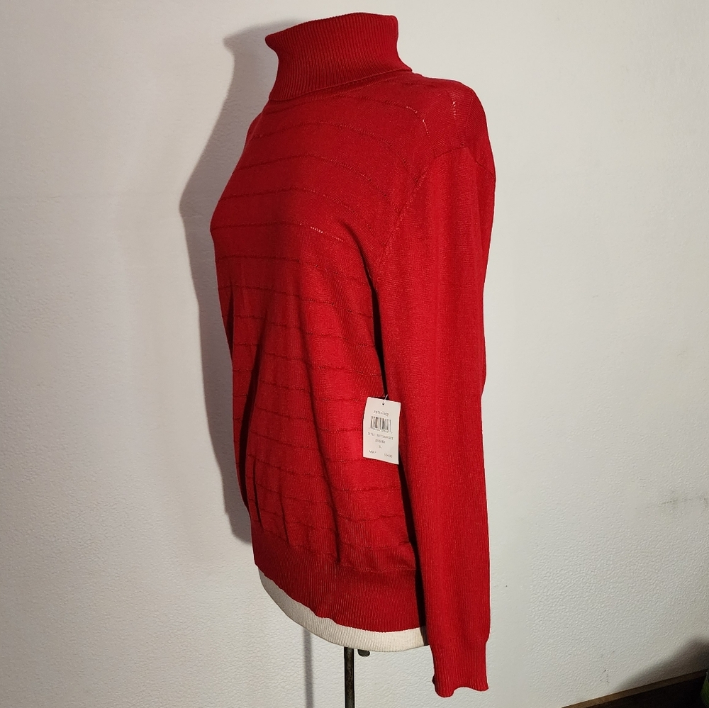 Retrology Long Sleeve Turtleneck Sweater Red Size XL - Picture 8 of 14